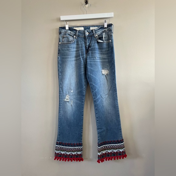 Pilcro and the Letterpress Blue Cropped Jeans with Red Trim - Picture 10 of 10